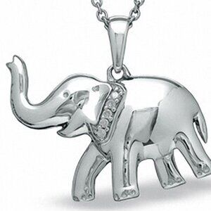 Zales Diamond Accent Elephant Pendant (no chain), never worn, good condition
